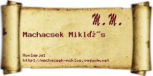 Machacsek Miklós névjegykártya